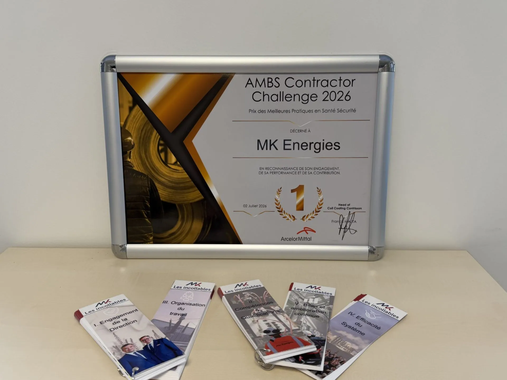 Remise du 1er prix de l’AMBS Contractor Challenge 2026 pour MK Energies Saint-Dizier !